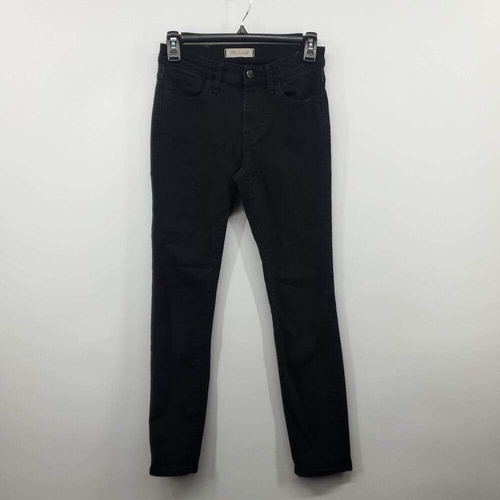 Madewell Roadtripper Jeans Womens 24 Black Denim Viscose Stretch Pockets Zip Fly